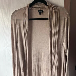 Torrid 3 women’s long line cardigan tan neutral minimalist sweater open front